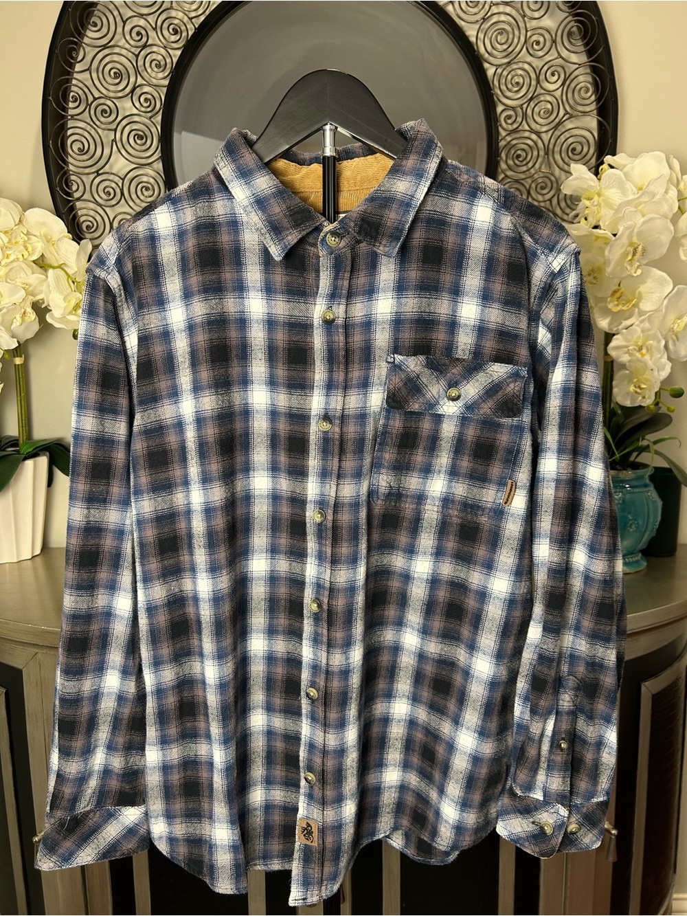 Legendary Whitetails Blue and Brown Plaid Button-Down Shirt